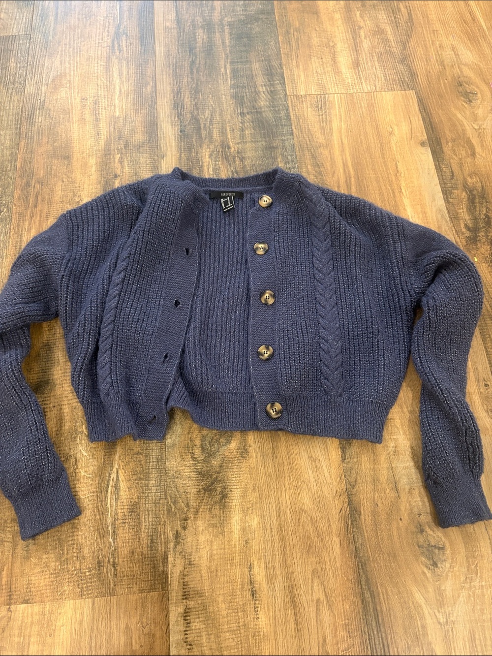 Forever 21 Women's Cable Knit Cardigan Sweater Sweater